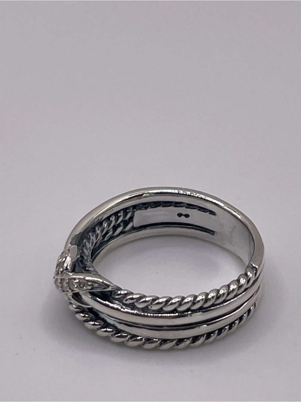 David Yurman X Crossover Band Ring with Diamonds - Picture 10 of 10